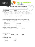 Concurso de Matemática 5° - 2018