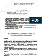 Sellado Inmediato de La Dentina en Prótesis Fija. Aplicación y Consideraciones Clínicas