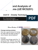 DAA - Unit IV - Greedy Technique - Lecture Slides PDF