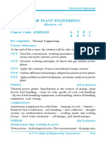 Power Plant Engineering: Course Code: 13ME1129 L TPC 4 0 0 3