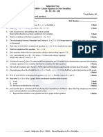 9M04 - Linear Equation in Two Variables - Subjective Test - Que - v1