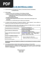 Aviso de Matricula 2020-I - Campus Piura