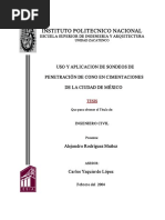 423 - USO Y APLICACION DE SONDEOS DE PENETRACION DE CONO EN CIMENTACIONES DE LA CIUDAD DE MEXICO - Desbloqueado PDF