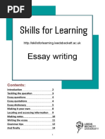 Essay Writing: Contents