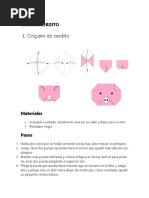 Grado 1ro Origami Cerdito, Pinguino y Perrito