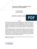 Determinants of Internal Migration in Mongolia Study Report: Email: Email: Email