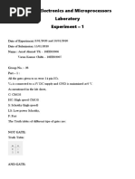 Digital Electronics and Microprocessors Laboratory Experiment - 1