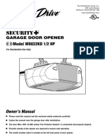 Garage Door Opener Model WD822KD 1/2 HP: Owner's Manual