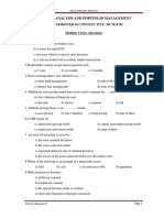 Security Analysis and Portfolio Management: Multiple Choice Questions