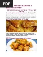 Comidas Faciles Rapidas y Ricas de Hacer