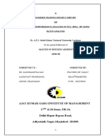 A Summer Training Project Report ON A Study On Performance Analysis of NCL, Bina: by Using Ratio Analysis