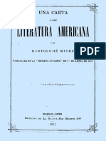 Mitre Bartolomé - Una Carta Sobre Literatura Americana - 1877 - Folleto PDF