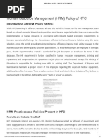 HRM Policy of KFC - CIRCLE OF BUSINESS