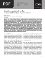 Resident Satisfaction For Sustainable Urban Regeneration