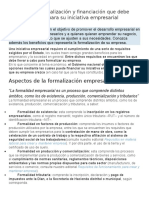 Aspectos de Formalización y Financiación Que Debe Tener en Cuenta para Su Iniciativa Empresarial