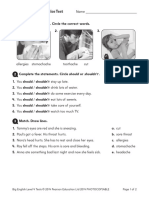 Level 4 Unit 4 Practice Test: Big English Level 4 Tests © 2014 Pearson Education LTD 2014 PHOTOCOPIABLE Page 1 of 2