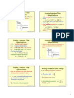 Analog Lowpass Filter Specifications Analog Lowpass Filter Specifications