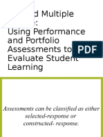 Beyond Multiple Choice: Using Performance and Portfolio Assessments To Evaluate Student Learning