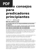 Ocho Consejos para Predicadores Principiantes