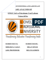 Case Analysis of ONGC LTD Vs Petroleum Coal Labour Union &ors