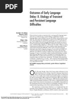 Outcomes of Early Language Delay: II. Etiology of Transient and Persistent Language Difficulties