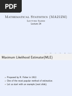 Mathematical Statistics (MA212M) : Lecture Slides