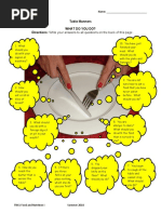 Table Manners What Do You Do? Directions: Write Your Answers To All Questions On The Back of This Page