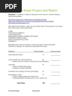 Going Green Project and Rubric: Directions: in Addition To Classroom Discussion and Resources, Read The Following