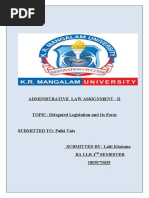 Administrative Law Assignment - Ii