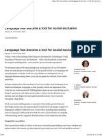 Language Has Become A Tool For Social Exclusion PDF