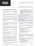 Manufacturing Industries: One Mark Questions