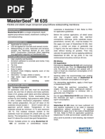 Masterseal M 635: Flexible and Elastic Single Component Polyurethane Waterproofing Membrane