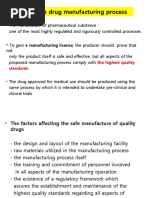 CH 3. The Drug Manufacturing Process: The Highest Quality Standards