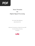 Some Formulae For Digital Signal Processing: Prof. Dr.-Ing. Walter Kellermann Andreas Brendel, M.SC