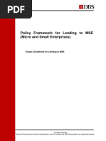 Policy Framework For Lending To MSE (Micro and Small Enterprises)