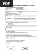 EC" Declaration of Conformity (According To The EU Directives)