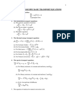 Table-1: Microscopic Basic Transport Equations: 1. The Continuity Equation