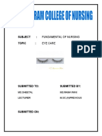 Eye Care With Lesson Plan