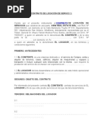 Contrato de Locación de Servicios