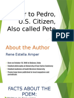 Letter To Pedro, U.S. Citizen, Also Called Pete