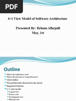 4+1 View Model of Software Architecture Presented By: Reham Alhejaili May, 1st