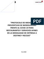 Protocolo Bioseguridad Restaurantes y Afines