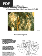 GEGN 401 - Mineral Deposits: Lecture 19 - Epithermal Au-Ag Deposits With Examples From Creede and Summitville, CO