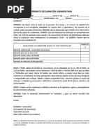 Formato Declaración Juramentada para Inscripción Apoyo A