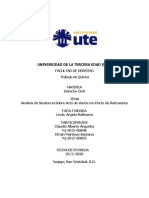 Análisis de Sentencia Sobre Acto de Venta Con Pacto de Retroventa