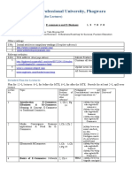 Lovely Professional University, Phagwara: INSTRUCTIONAL PLAN (For Lectures)