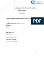 Validação Do Método Da Determinação Da Dureza Das Águas de Consumo