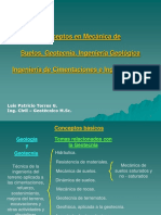 Conceptos en Mec. de Suelos, Geotecnia e Ing. Cimentaciones