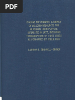 Chasing The Changes A Survey of Selected Resources For Classical Horn Players Interested in Jazz Including Transcriptions of Three Songs As Performed by Willie Ruff PDF