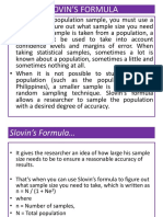 Sample Size Thru Slovin's PDF